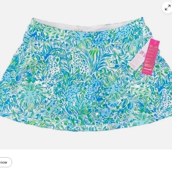 Lilly Pulitzer Pants - Lilly Pulitzer Luxletic Aila Skort Dandy Lions Hydra Blue sizes small&Medium NWT